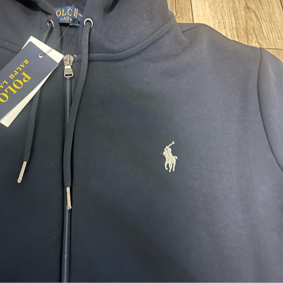 Polo Ralph Lauren Mens Aviator Navy Blue Double Knit Full Zip Hoodie- Small- NWT - Picture 5 of 7